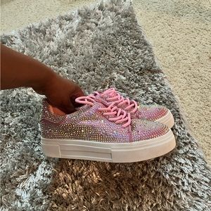 Pink Rhinestone Sneakers